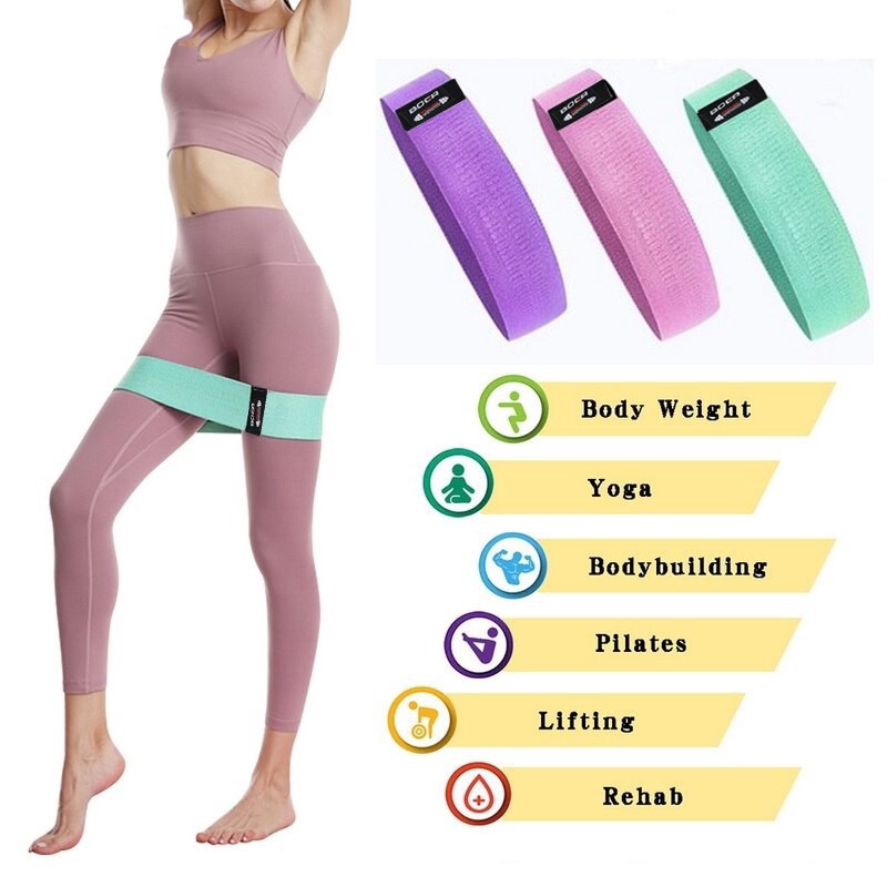 Hip Circle Band Fitness Elastic Band Hip Lifting Resistance Anti-slip YogaBandS! 