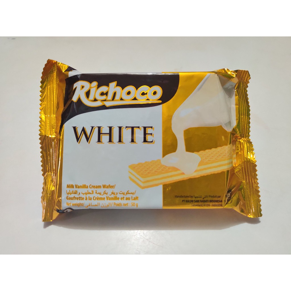 Richoco White Milk Vanilla Cream Wafer 50g | Shopee Philippines