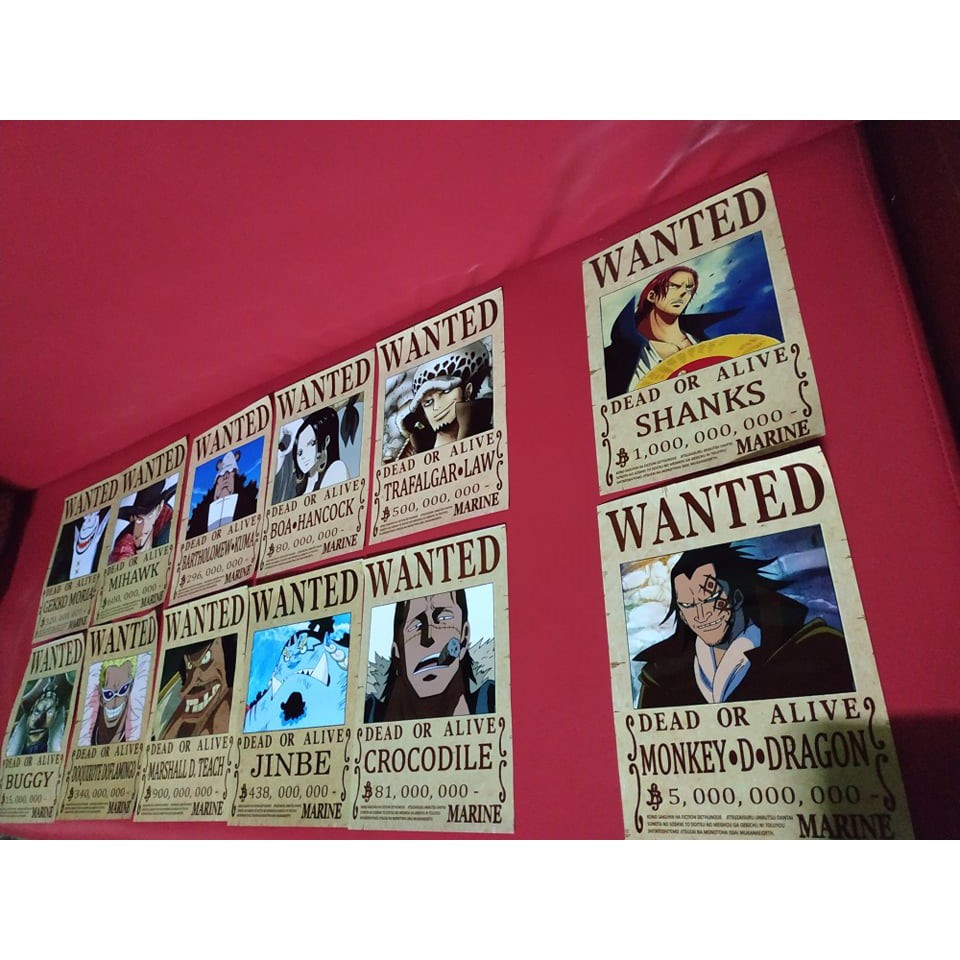 Shichibukai Or Warlords Wanted Poster Freebies Shopee Philippines