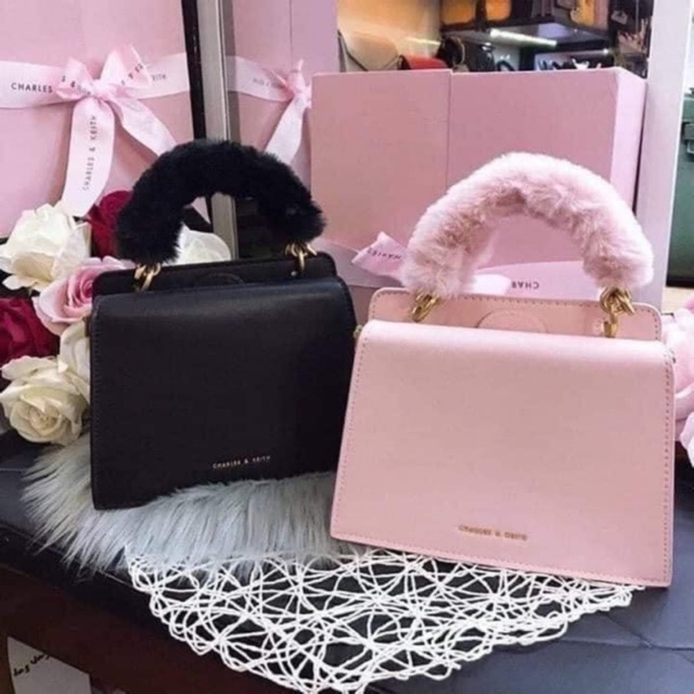 fur handle bag