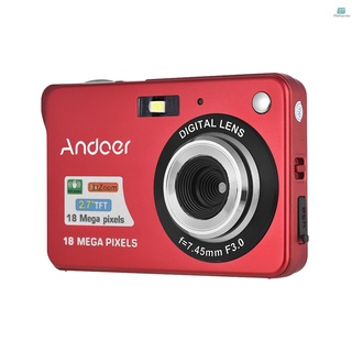 [mallcenter-PH]  Andoer 18M 720P HD Digital Camera Video Camcorder with 2pcs Rechargeable Batteries 8X Digital Zoom Anti-shake 2.7