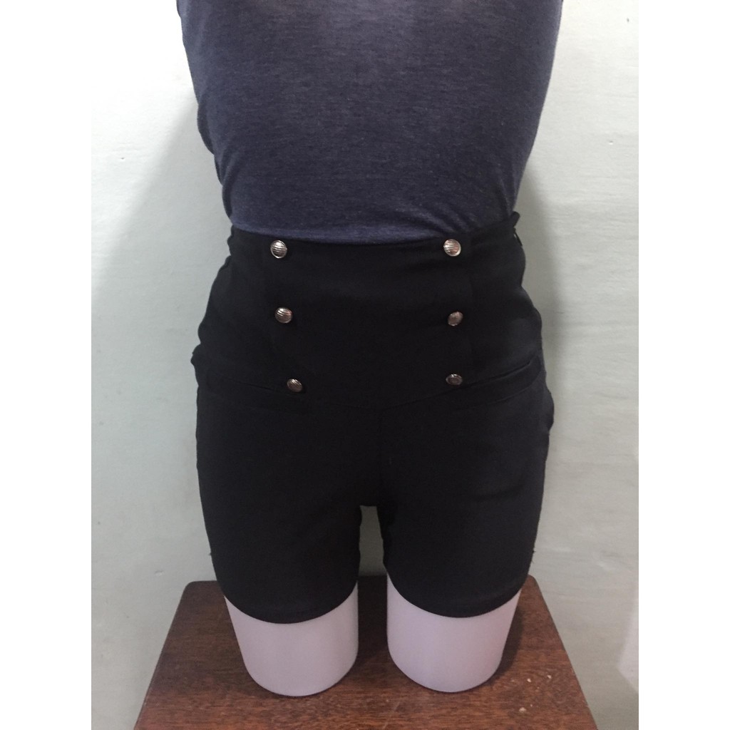 high waisted button up shorts