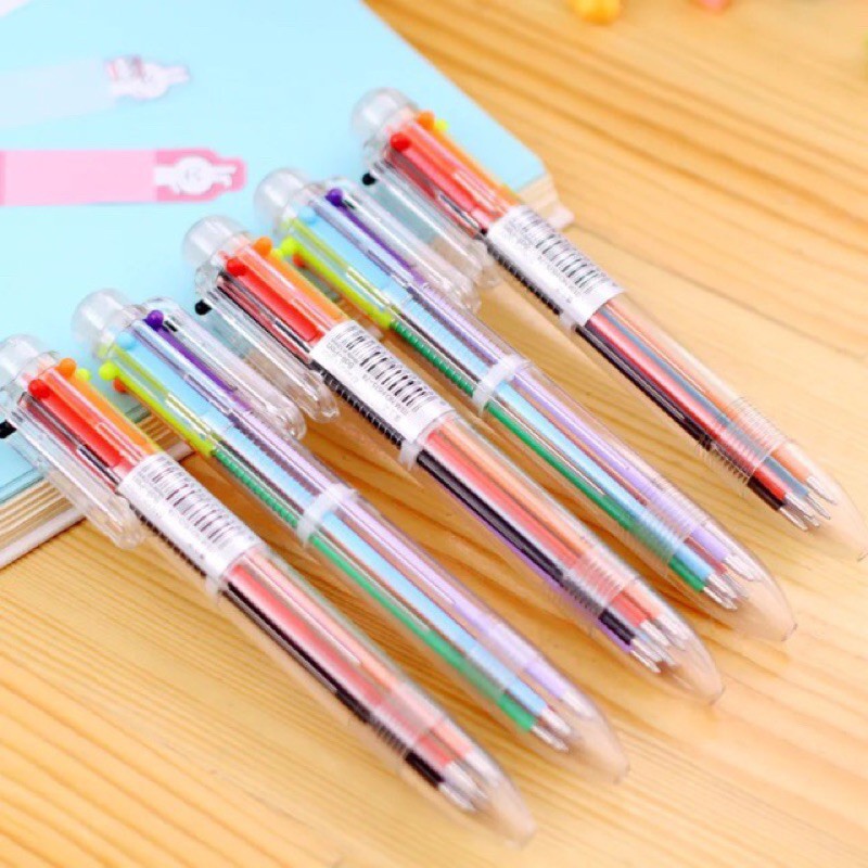6 in 1 Multi colored Pen Ball Pen Highlighter pen staionery  school supplies