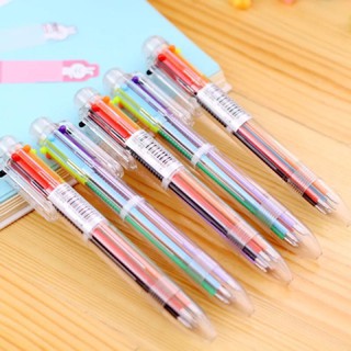 6 in 1 Multi colored Pen Ball Pen Highlighter pen staionery  school supplies #3