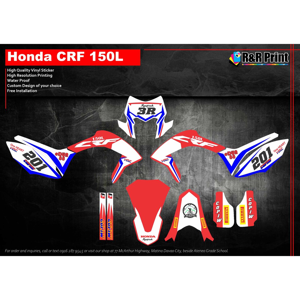 Honda Crf 150l Decal Sticker Shopee Philippines 9098