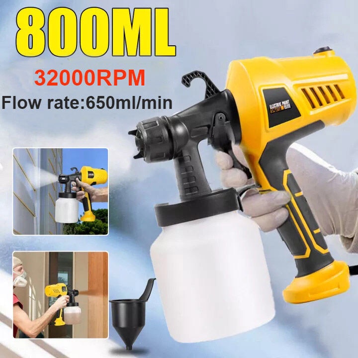 Cordless Electric Spray Gun Paint Sprayer High Power High Pressure Home