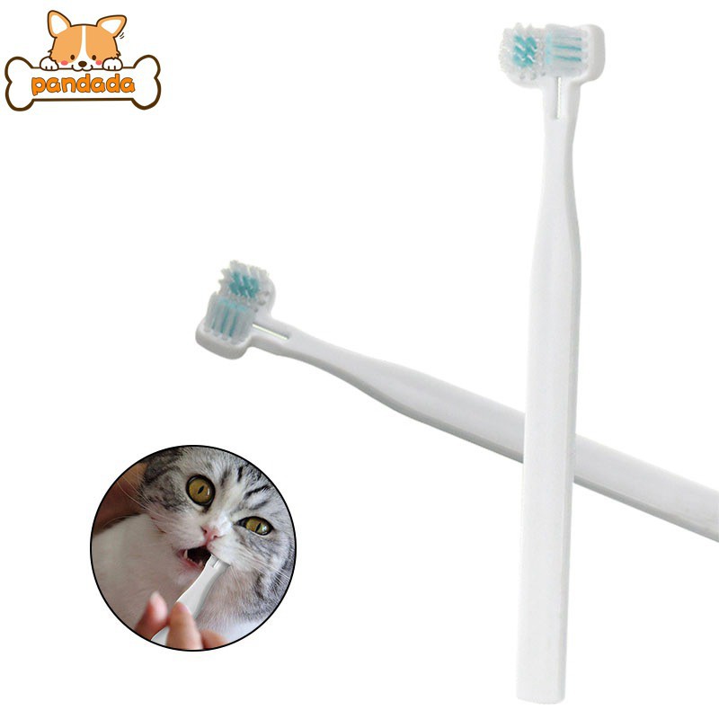 Pet Plastic Double Headed Toothbrush, Cats Optimal Oral Health Teeth