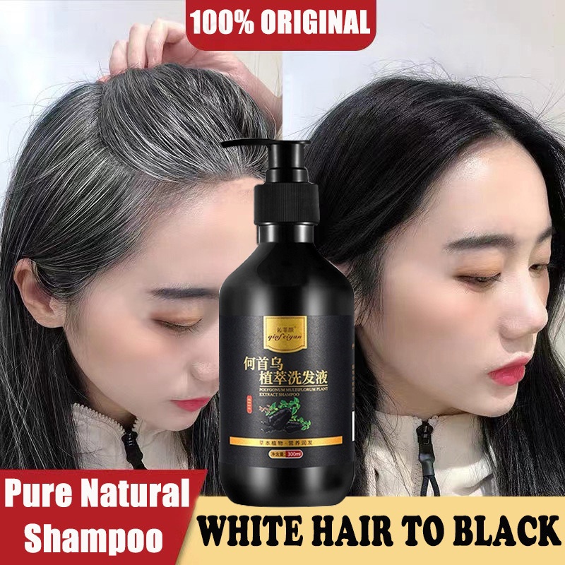 Polygonum Multiflorum Black Hair Shampoo Natural White Grey Hair Turn ...