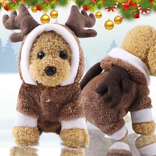 MOLAMGO Dog clothes Christmas dress up Elk transformed into pet clothes sweaters pet Christmas hoodies #7