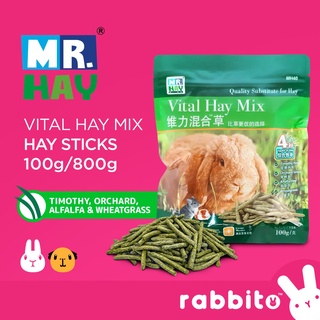 ❈Mr. Hay Vital Hay Mix 100g/800g Hay Sticks Treats for rabbits, guinea pigs and small animals