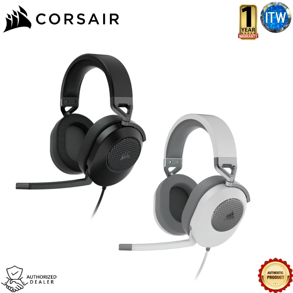 Corsair HS65 SURROUND Wired Gaming Headset — in Carbon and White (AP
