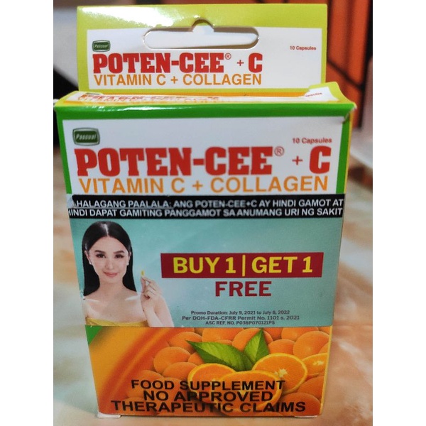 buy 1 take 1 potencee plus c collagen with vitamin c 10pcs/pack x 2
