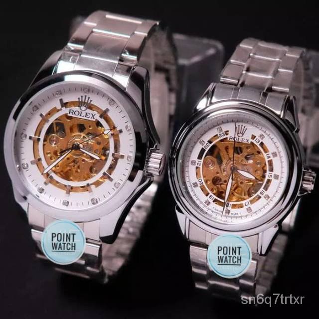 Jam Tangan Couple Rolex AUTOMATIC RANTAI Tanpa Baterai WICC Shopee