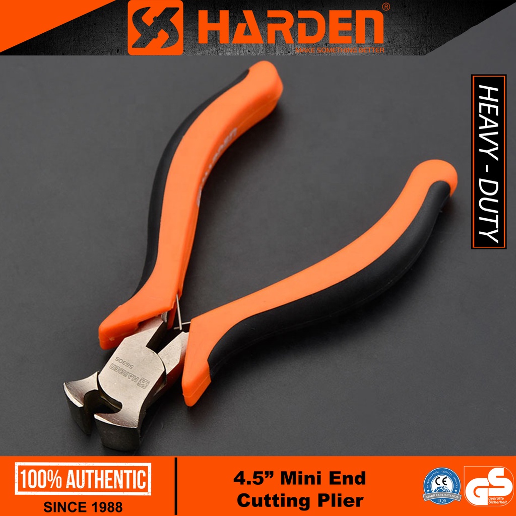 Harden 560305 4.5” Mini End Cutting Plier (Classic) Soft Handle Professional Cutter Pliers Nippers