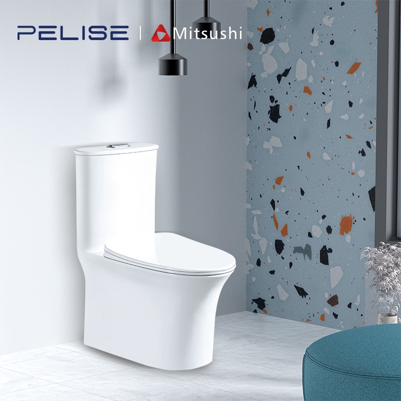 Pelise by Mitsushi Ceramic Water Saving Toilet Bowl Set with Seat Cover
