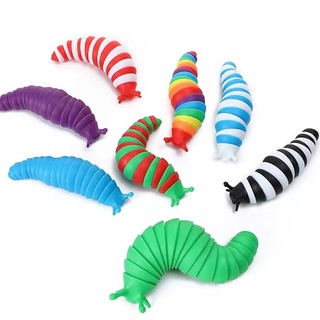 3D Flexible Wriggle Finger Decompression Snails Slugs Toys Articulated ...