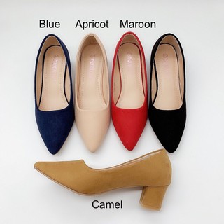 【TRENDIANO】Korean Women Pointed Toe Block Heels Office Work Shoes ...