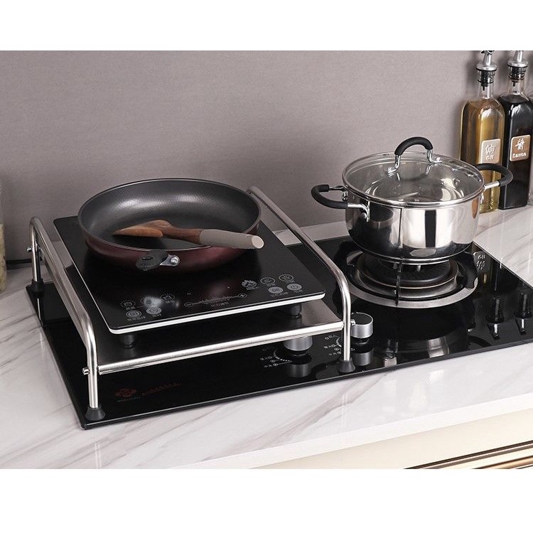 Stainless steel induction cooker stand table gas stove cover kitchen tabletop rack stove stand