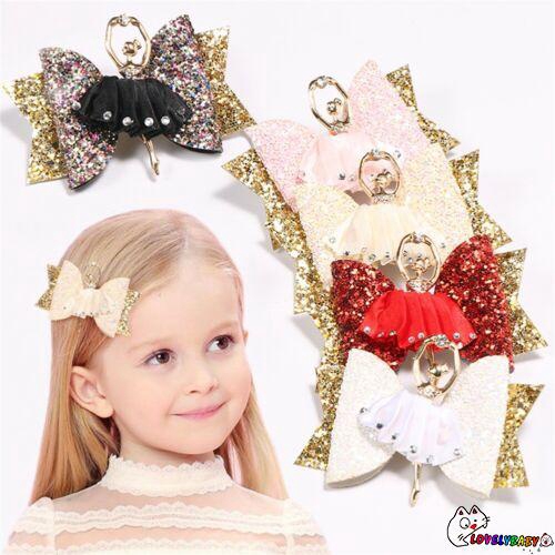 Us Toddler Kids Baby Girls Bow Clips Ballet Girl Hair