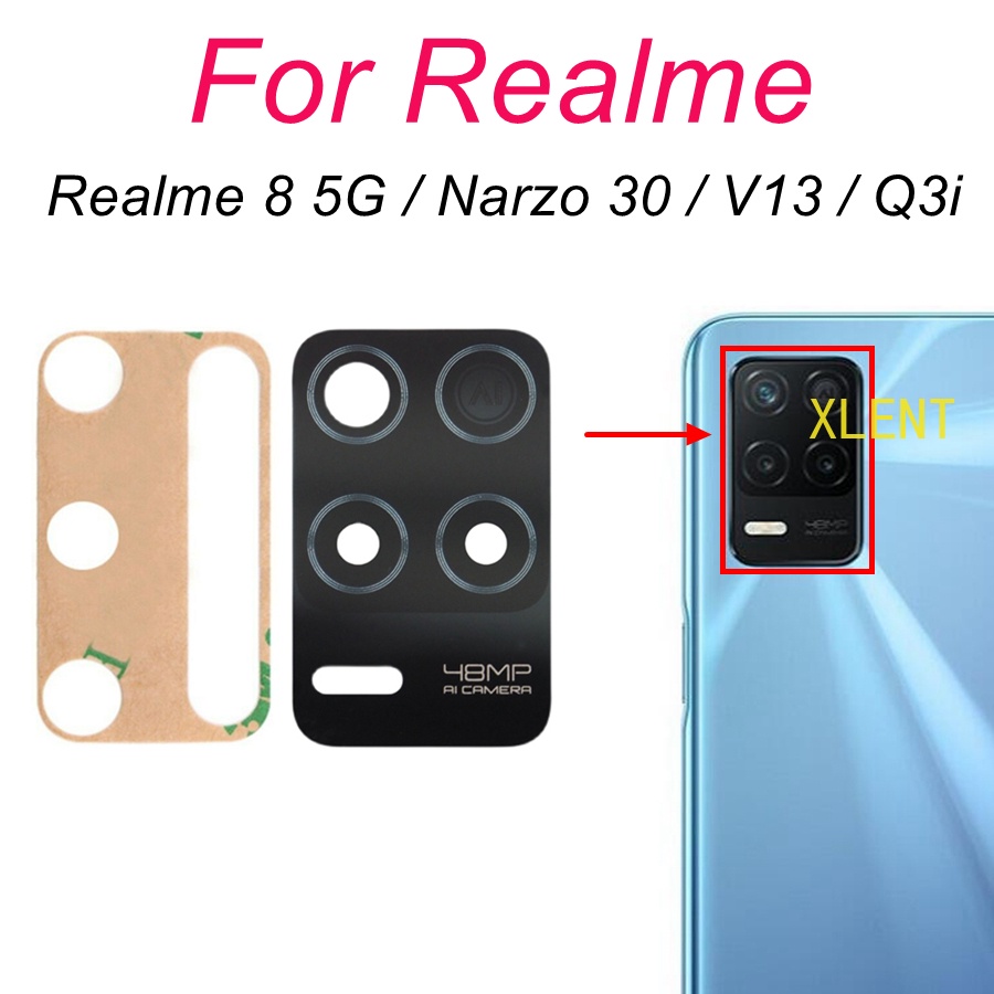 Rear Back Camera Glass Lens For Realme 8 5G Narzo 30 V13 Q3i 5G Camera