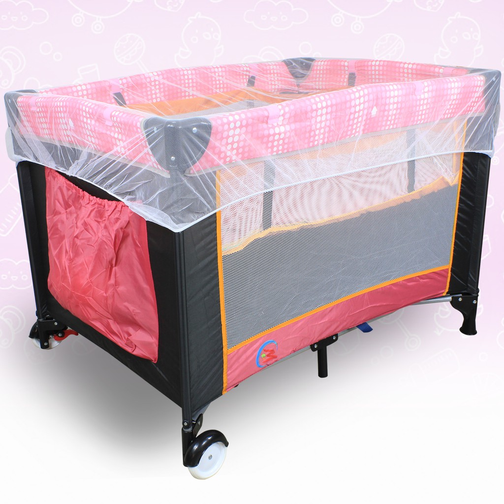 BBA Portable Foldable Playpen Play Yard Baby Crib Small Dots (Pink ...