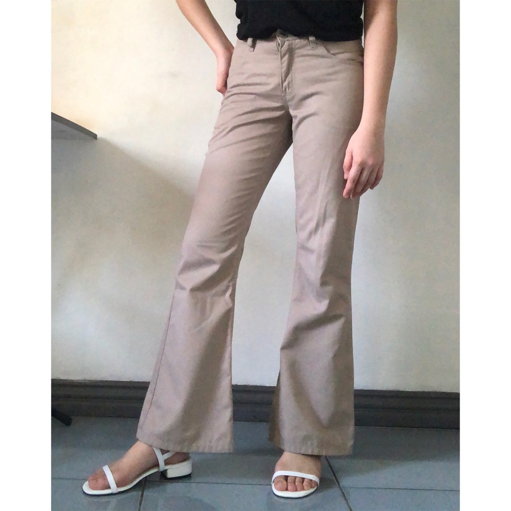 flared beige pants