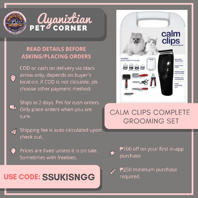 calm clips grooming kit