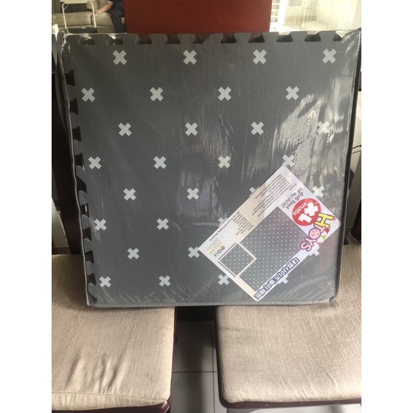 Extra Large Xl Gray With White Cross Geo Mat Eva Mat Playmat Shopee Philippines