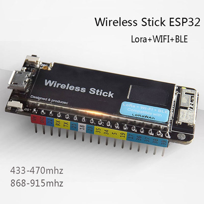 ESP32 SX1276 LoRa WIFI Wireless Module Development Board LoRAWAN 433 ...