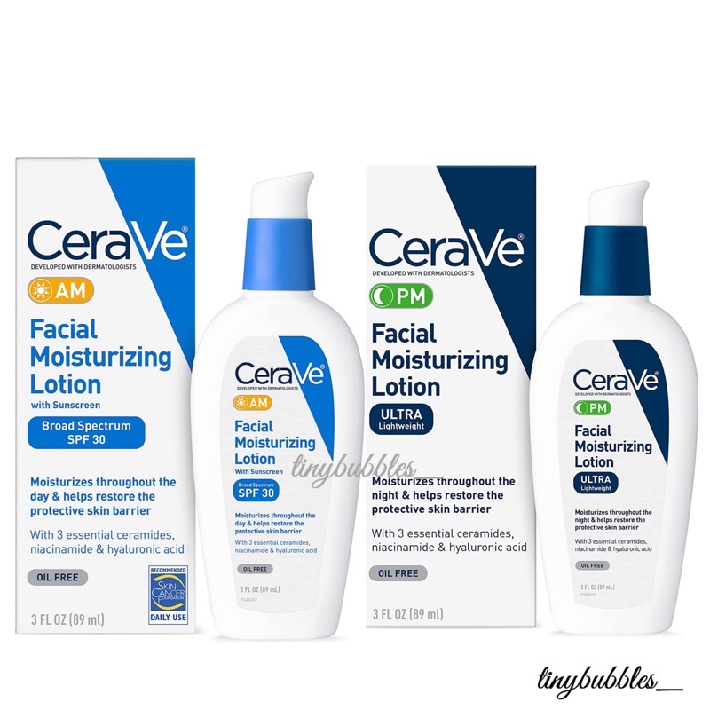 Cerave AM|PM Facial Mosturizing Lotion 3 FL OZ (89 ml)|2 FL OZ (60 ml ...