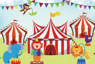 Newborn Kids Circus Theme Birthday Party Backdrop Circus Photography Portrait Carnival Baby Shower Photo Shoot Props #4