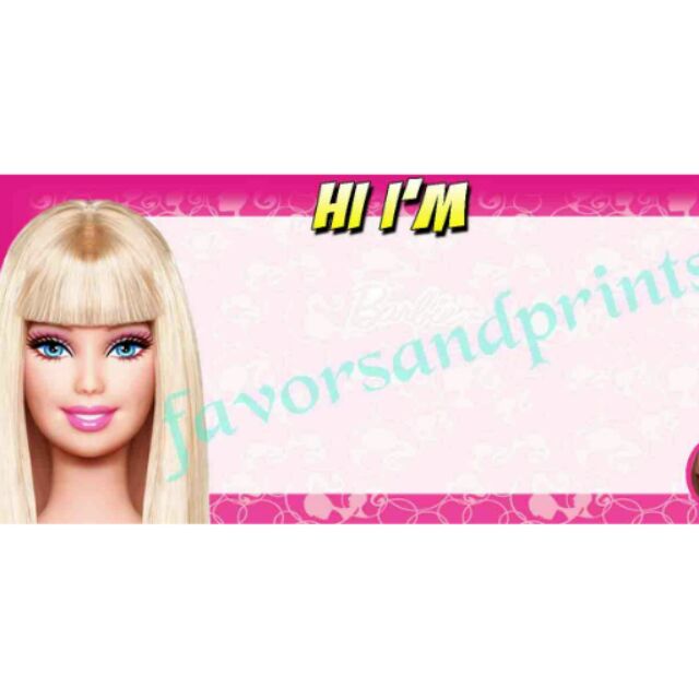 BARBIE BIRTHDAY PARTY NAME TAGS 10s Shopee Philippines