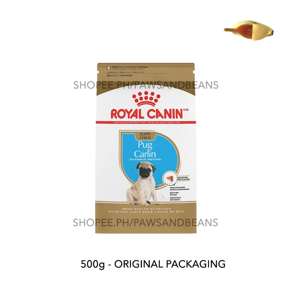 Royal Canin Pug Puppy Dry Dog Food 500g in Original Packaging Breed