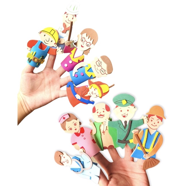Community helpers finger puppets for story books or ESL / online