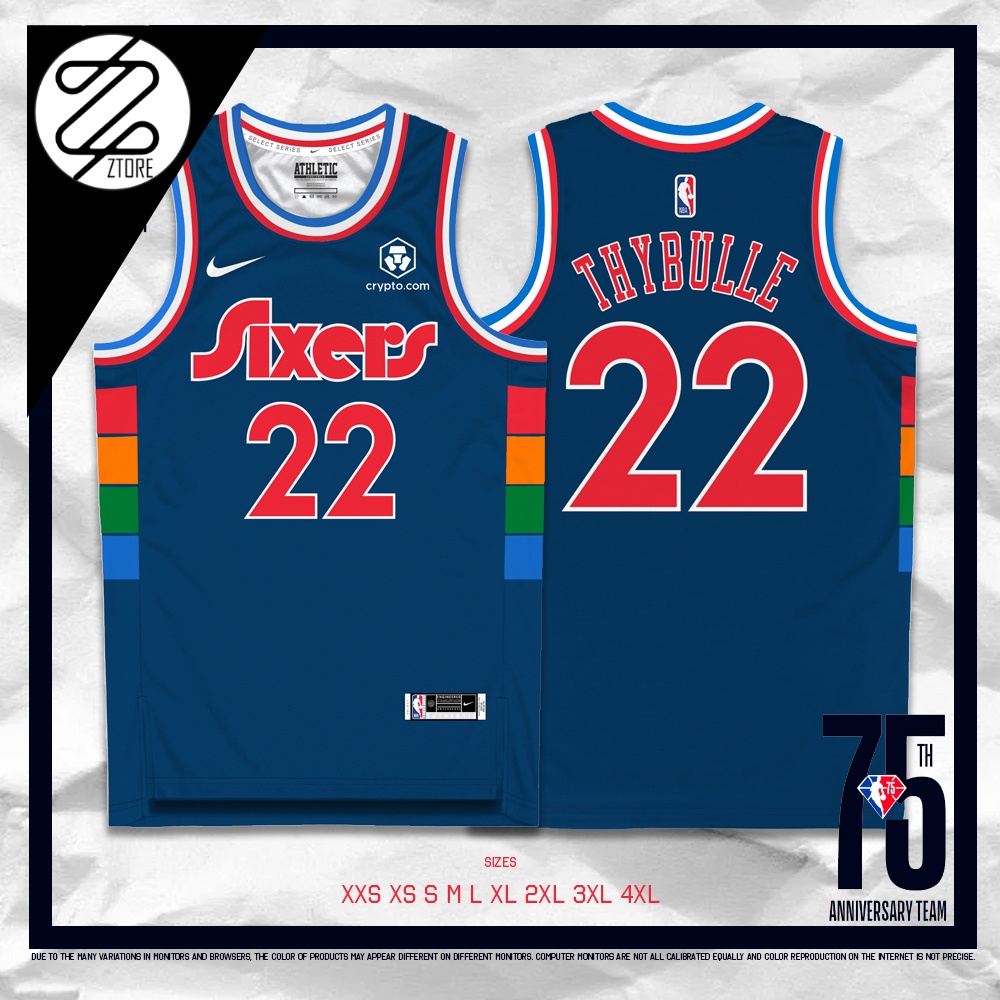 Ztore 75th Edition NBA Phila 76ers Matisse Thybulle Jersey 2022 Full ...