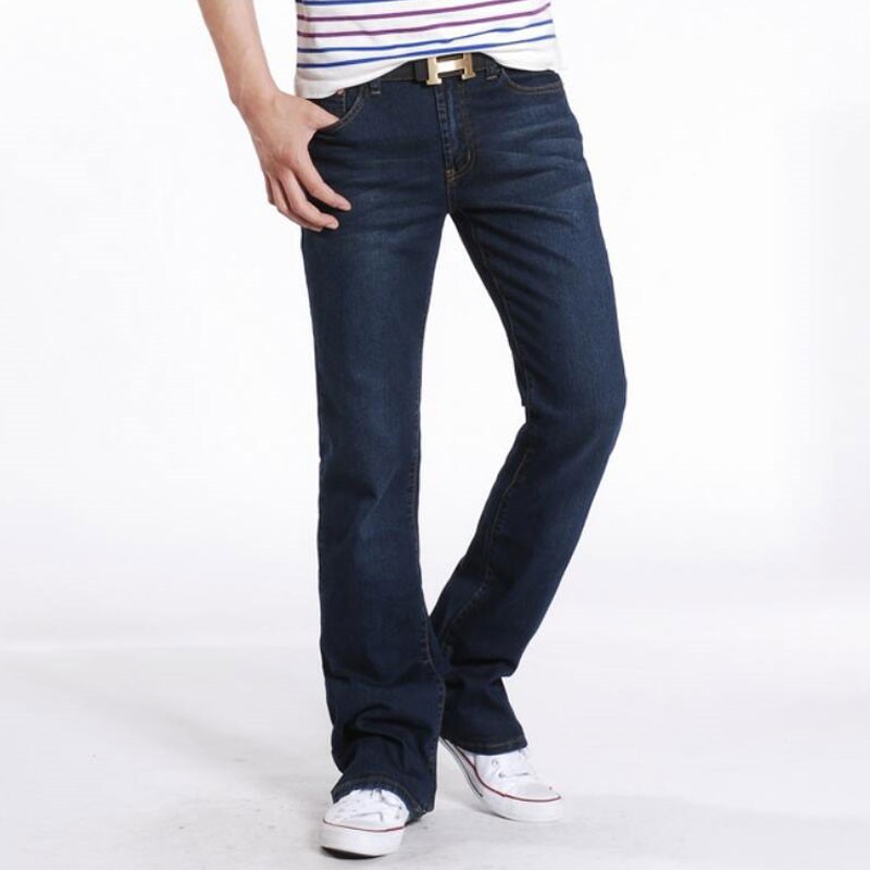 slim dark blue jeans
