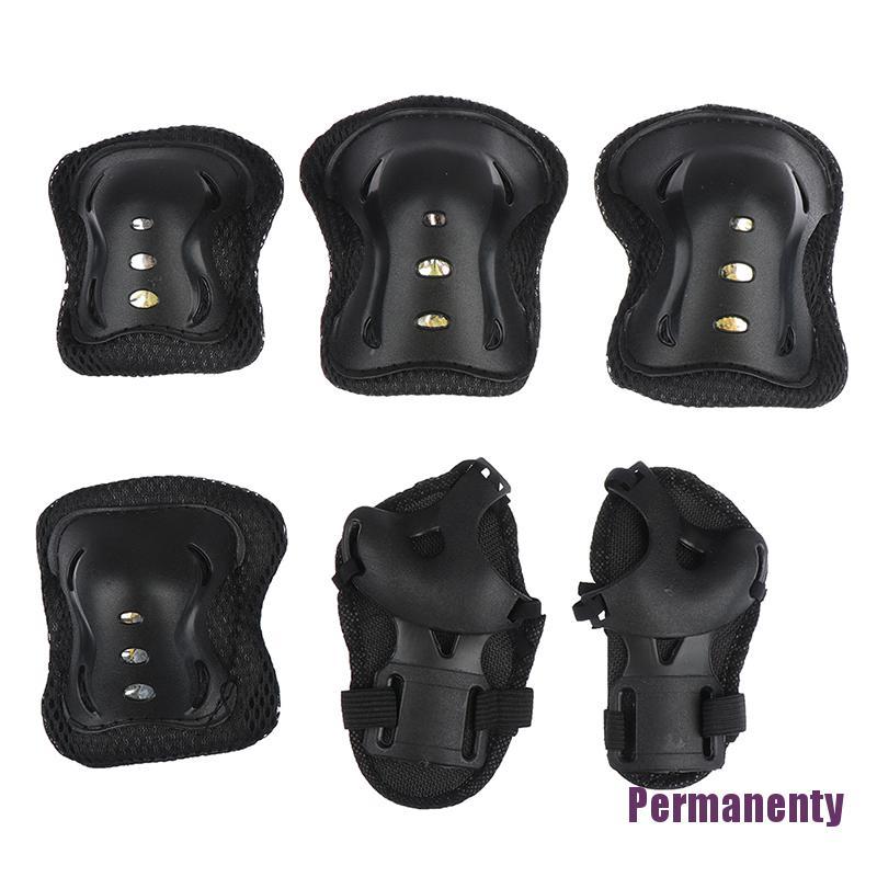 Permanenty 6Pcs Kids Protective Gear Knee Pads Elbow Wrist Roller