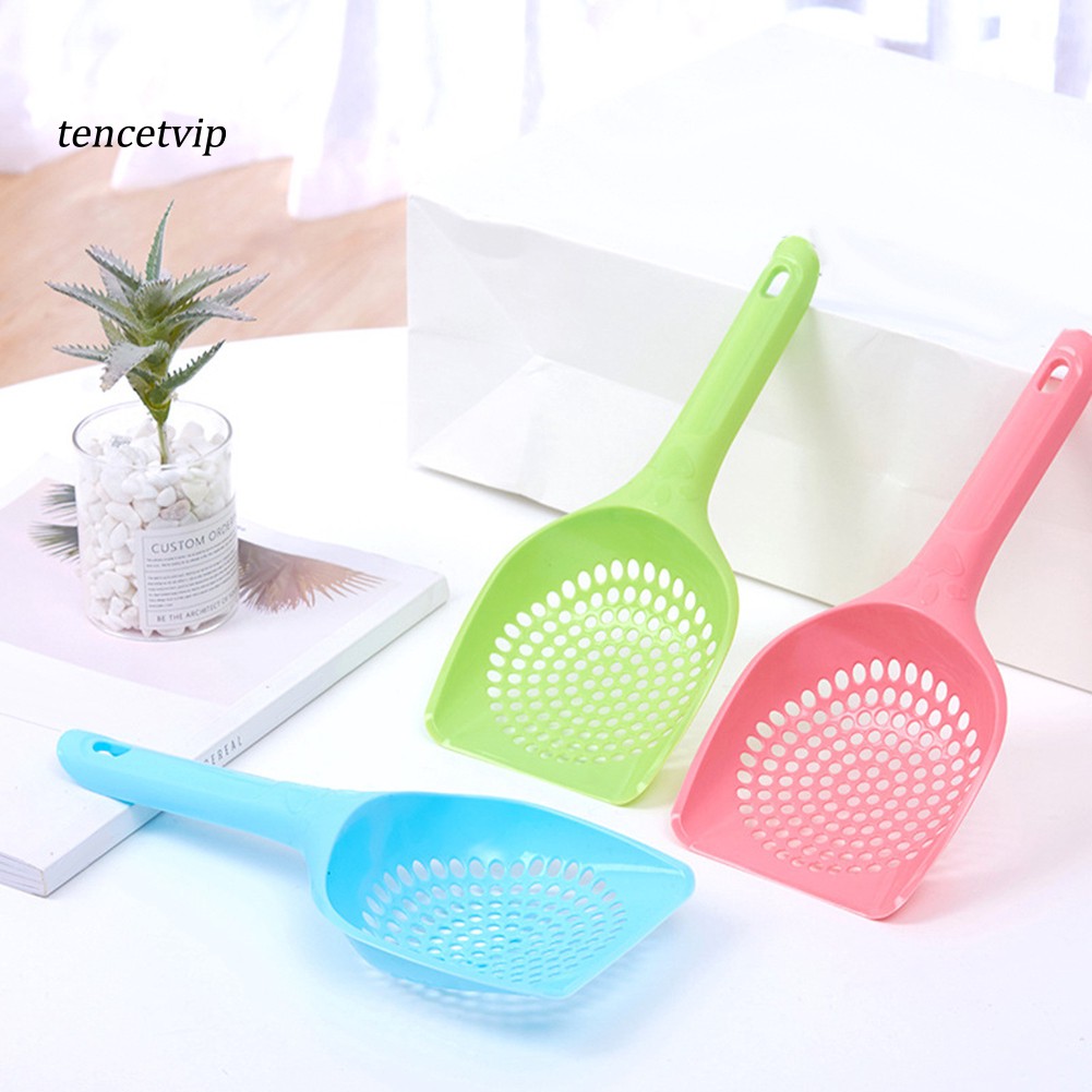 xxiaoTHAWxe Plastic Cat Litter Scoop Pet Care Sand Waste Scooper Shovel Hollow Cleaning Tool Random Color Small Hole#