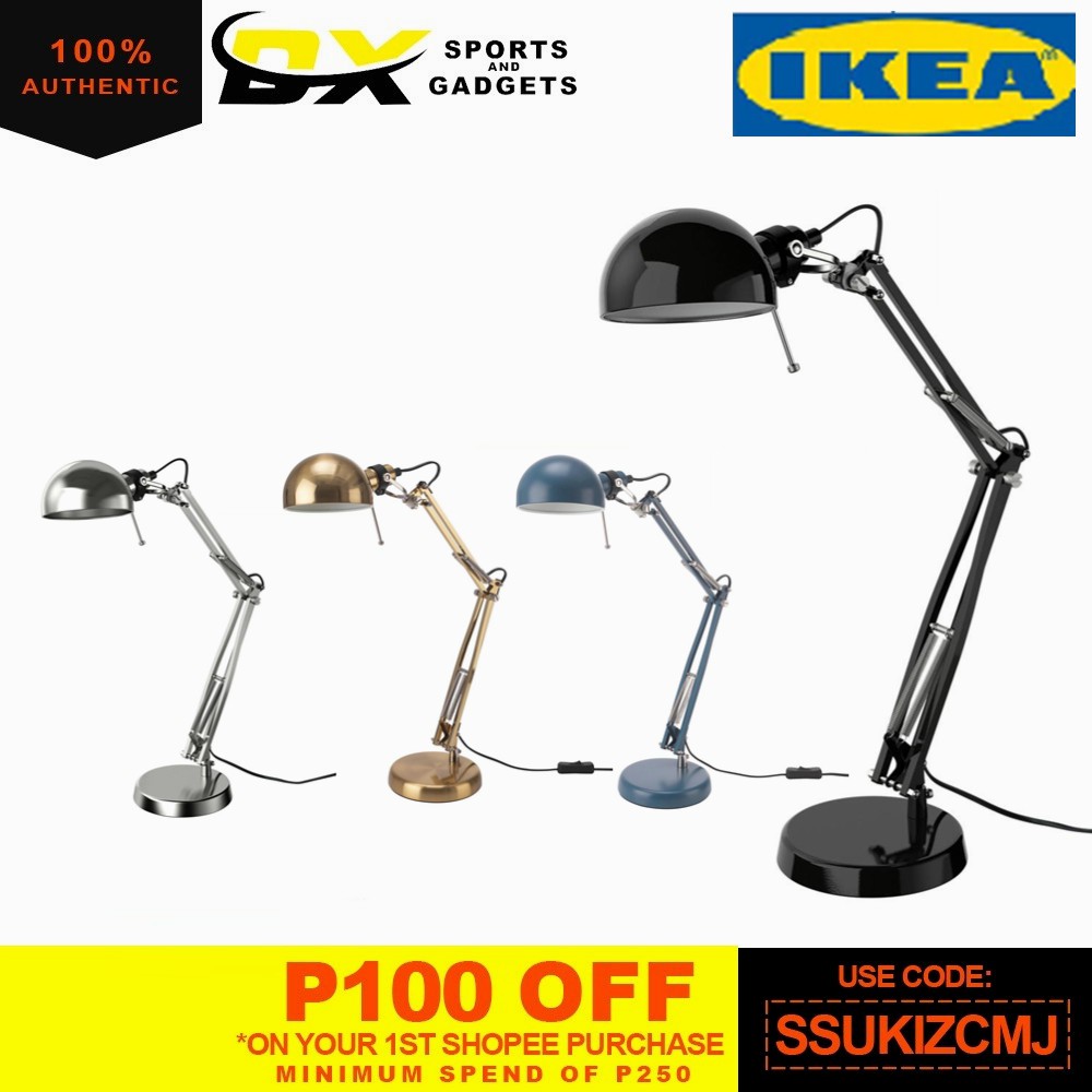 Ikea Forsa Adjustable Stainless Desk Table Work Lamp Light