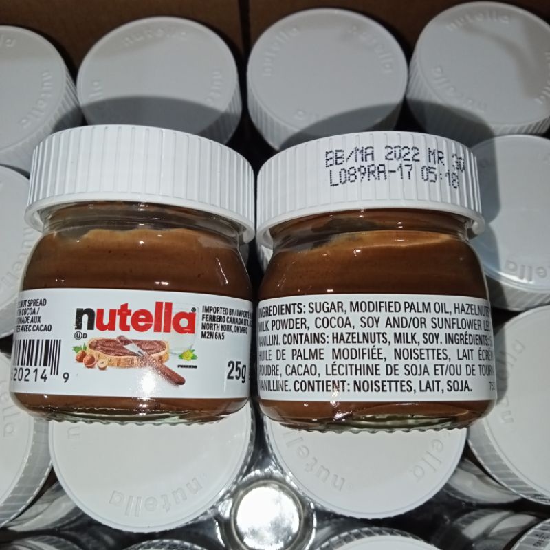 Mini Nutella Ferrero Hazelnut Spread With Cocoa 25g Glass Jars Shopee Philippines
