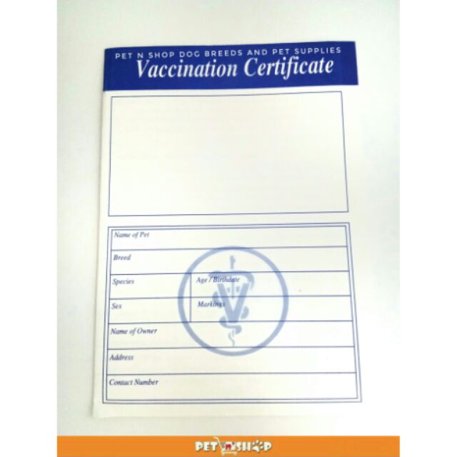 Pet Vaccination Certificate for Deworm and Vaccine | Shopee Philippines