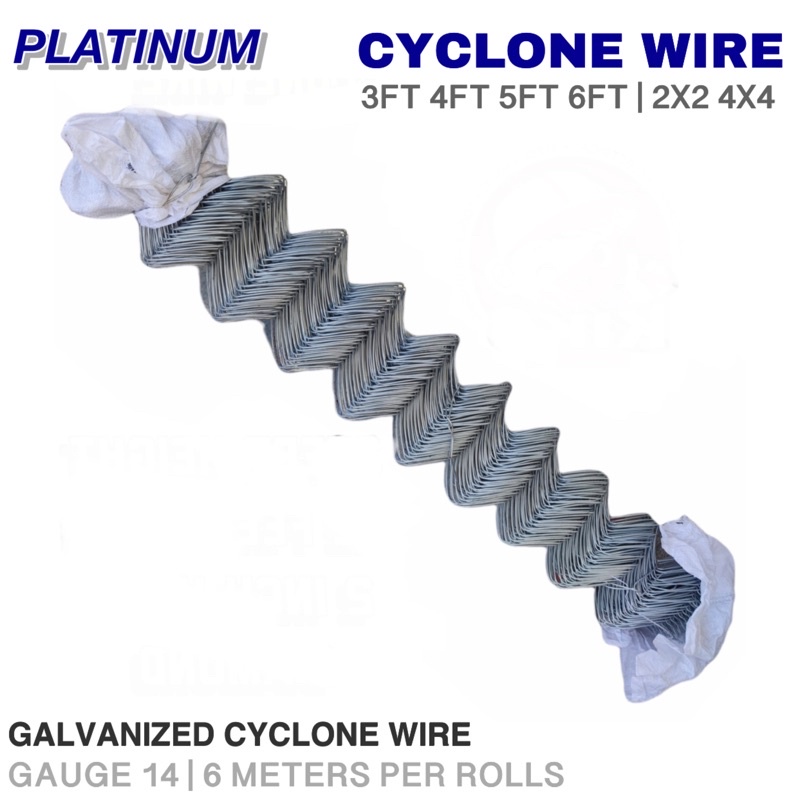Per Roll 14 CYCLONE WIRE Makapal Bakod 6Mtrs 3ft 4ft 5ft 6ft 2x2in 4x4in 14Gauge