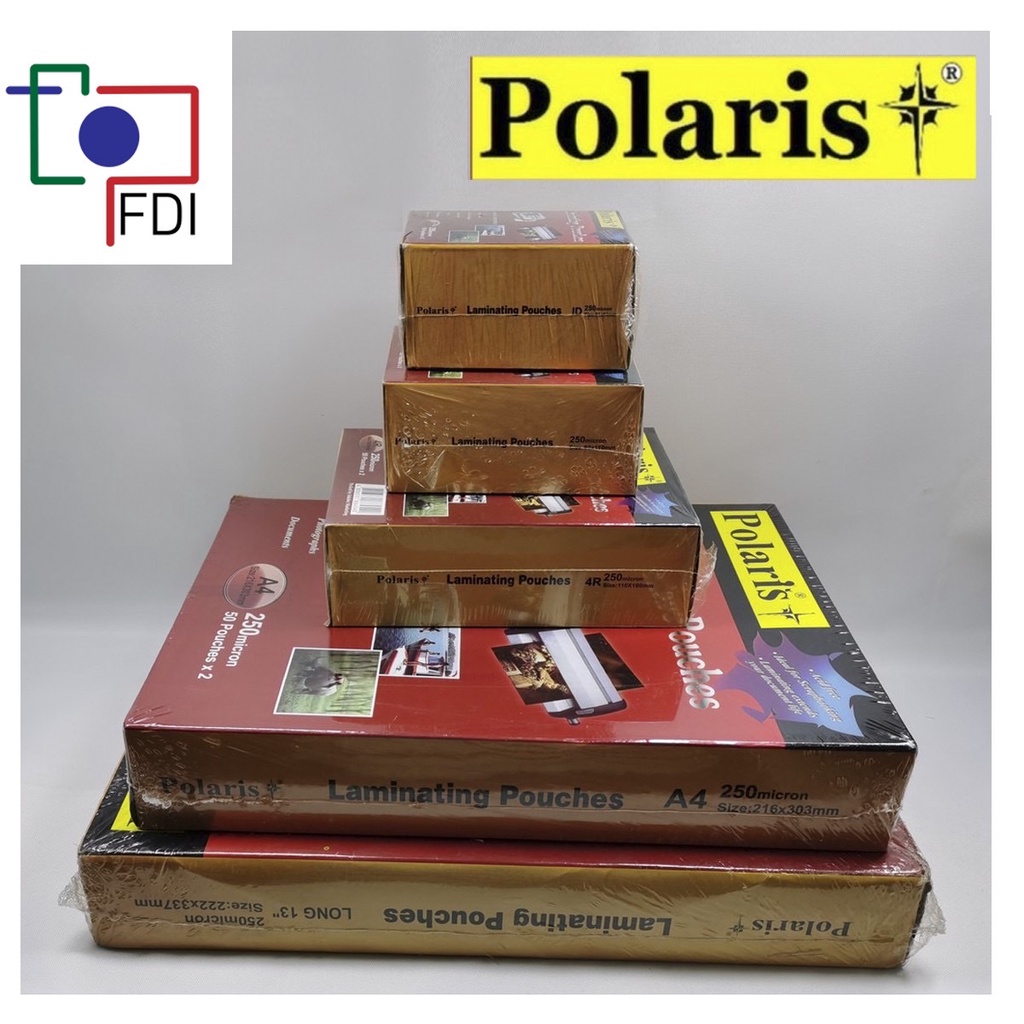 POLARIS LAMINATING POUCH FILM 110 x 160 mm 4R size 125 mic microns (100