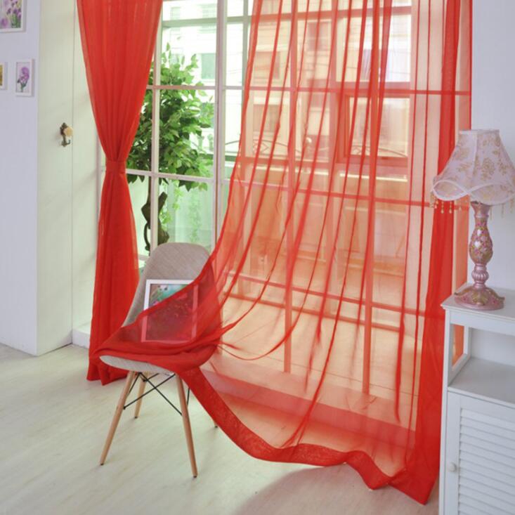 red scarf window treatment