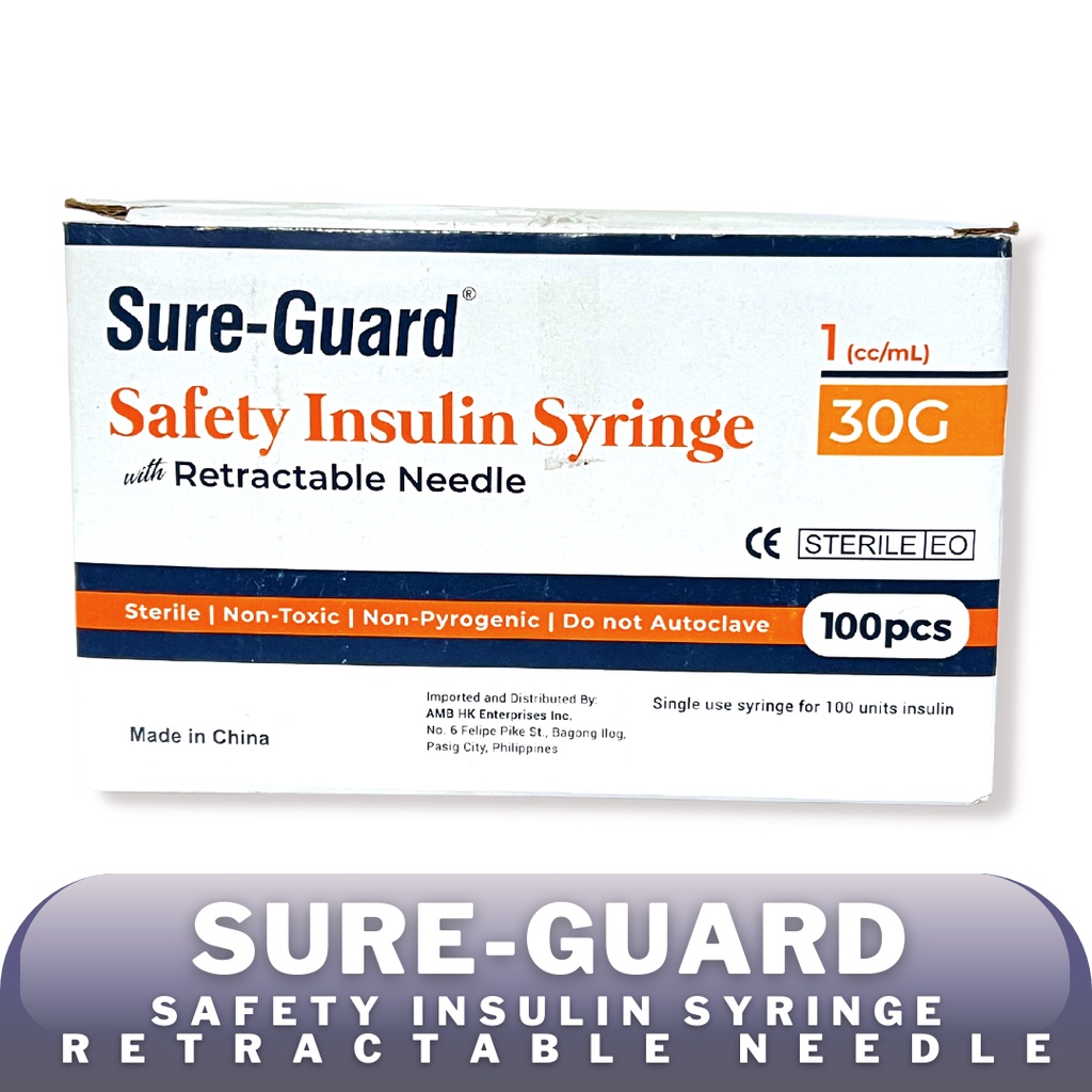 Insulin Syringe 1cc G30 {SureGuard w/ Retractable Needle} & LTN 1cc