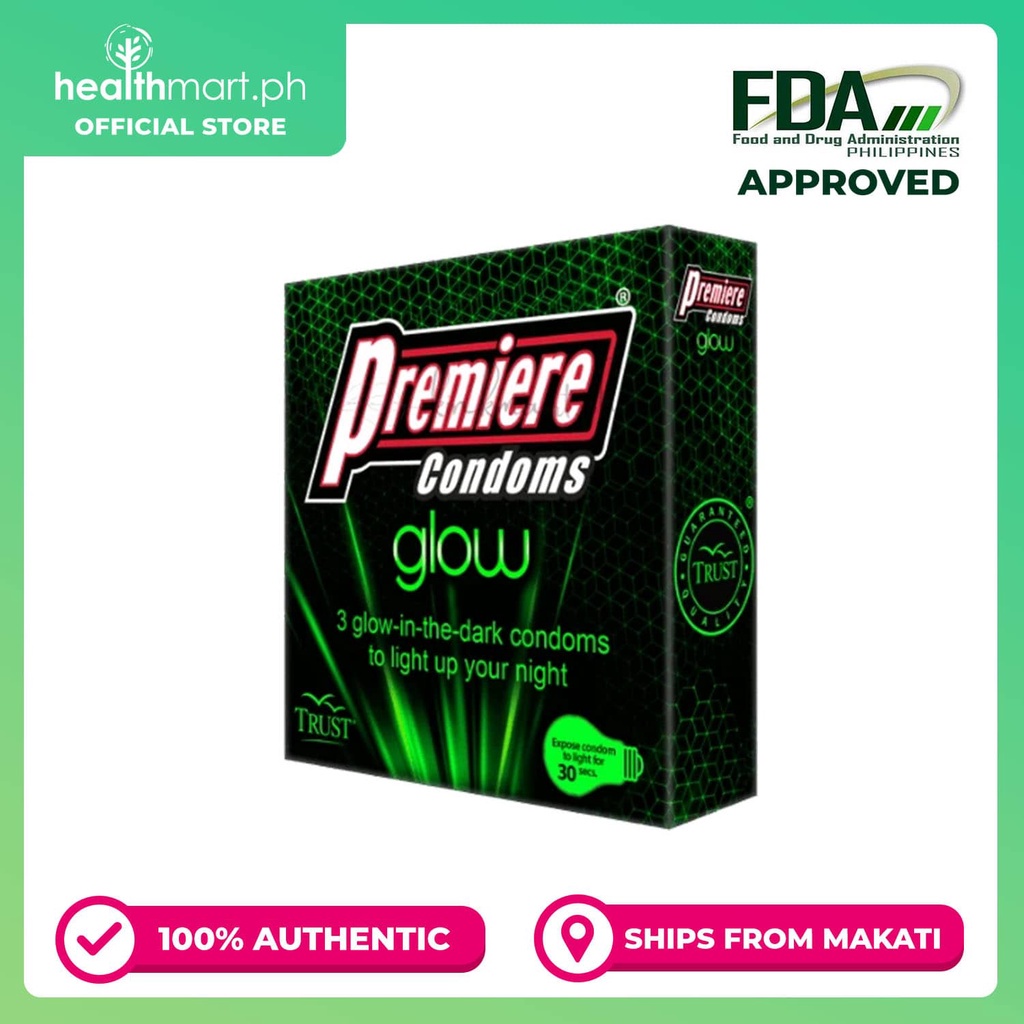 Premiere Glow 3s Glow In The Dark Condoms Sexual Health Shopee Philippines