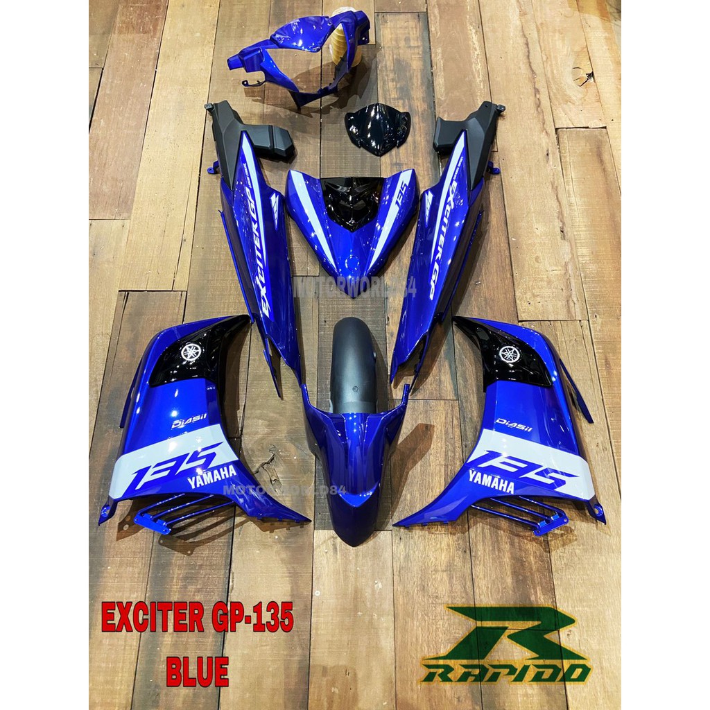 COVERSET RAPIDO YAMAHA EXCITER GP 135 BLUE BIRU LC135 4S V4 V5 V6 V7