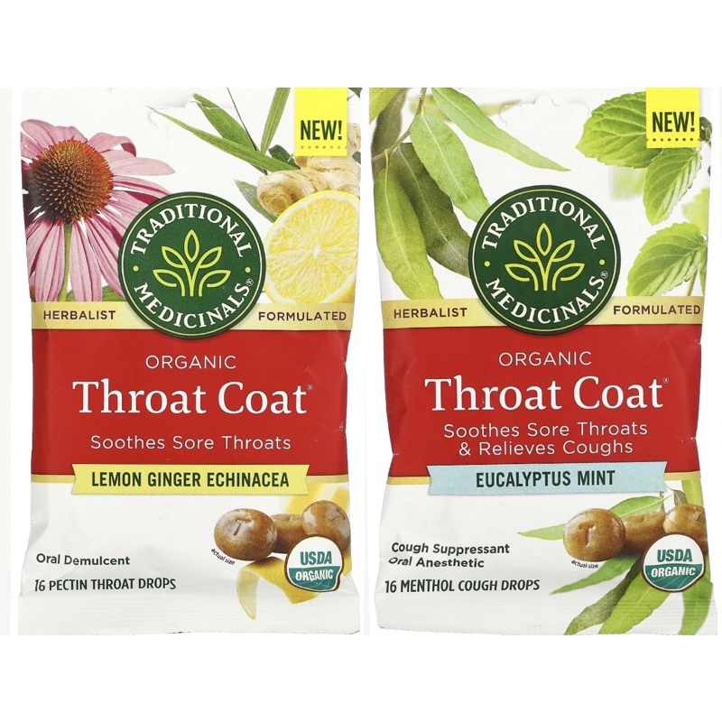 Traditional Medicinals Organic Throat Coat Pectin Throat Drops