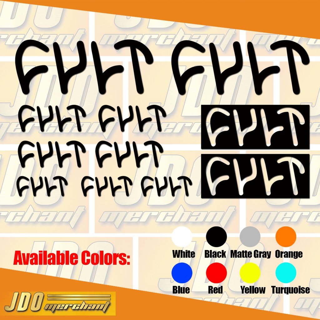 Cult BMX bikes set Vinyl Stickers Shopee Philippines