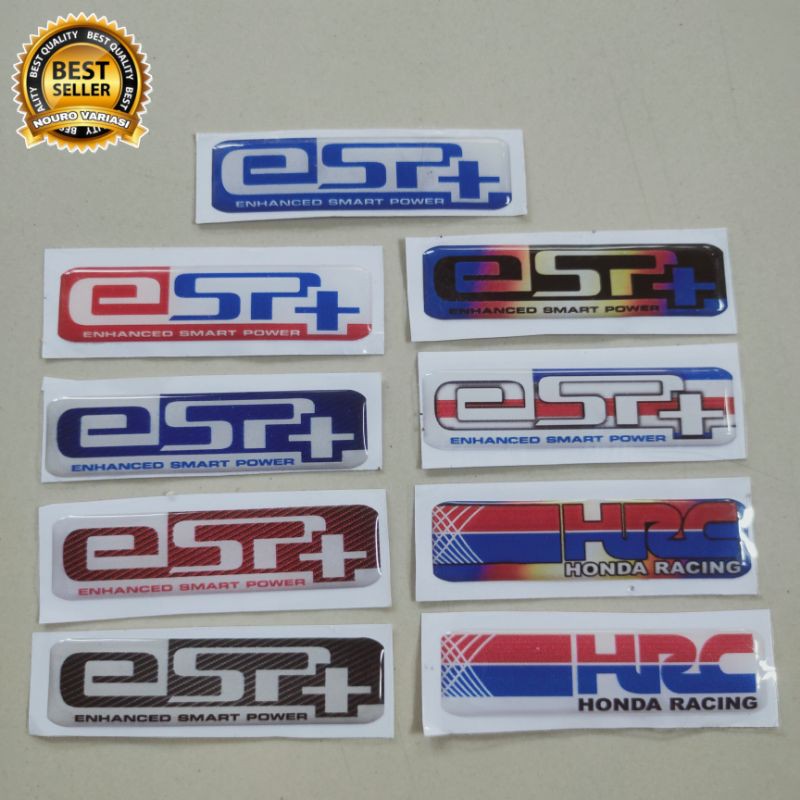 1pc Multicolor ESP and HRC Logo Emblem Embossed Honda PCX and Vario Series  for Motorcycle Accessories